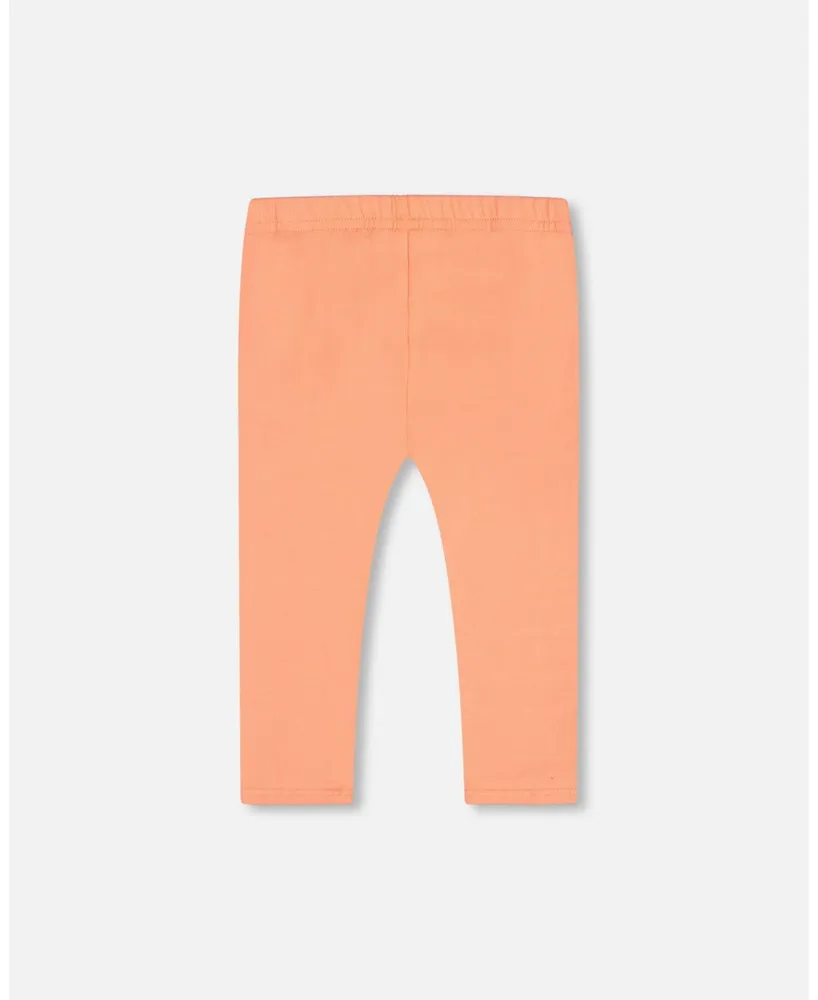 Girl Organic Cotton Capri Legging Salmon Orange