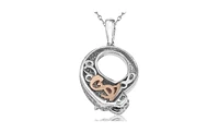 Suzy Levian Sterling Silver Cubic Zirconia Circle Panther Pendant Necklace