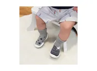 Infant Boys Breathable Washable Non-Slip Sock Shoes Stars & Stripes - Grey