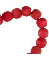 Northlight Wooden Beads with Rose Valentine's Day Heart Wreath, 10.25"