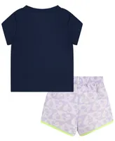 Nike Toddler Girls Dri-Fit Sweet Swoosh Short Sleeve T-shirt and Shorts Set