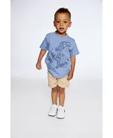 Boy Organic Cotton T-Shirt With Print Blue