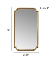 Madison Park Adelaide Gold-Tone Scalloped Wood Wall Mirror