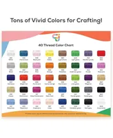 JumblCrafts 40 Color Thread Embroidery Kit for Embroidery & Sewing - Multi
