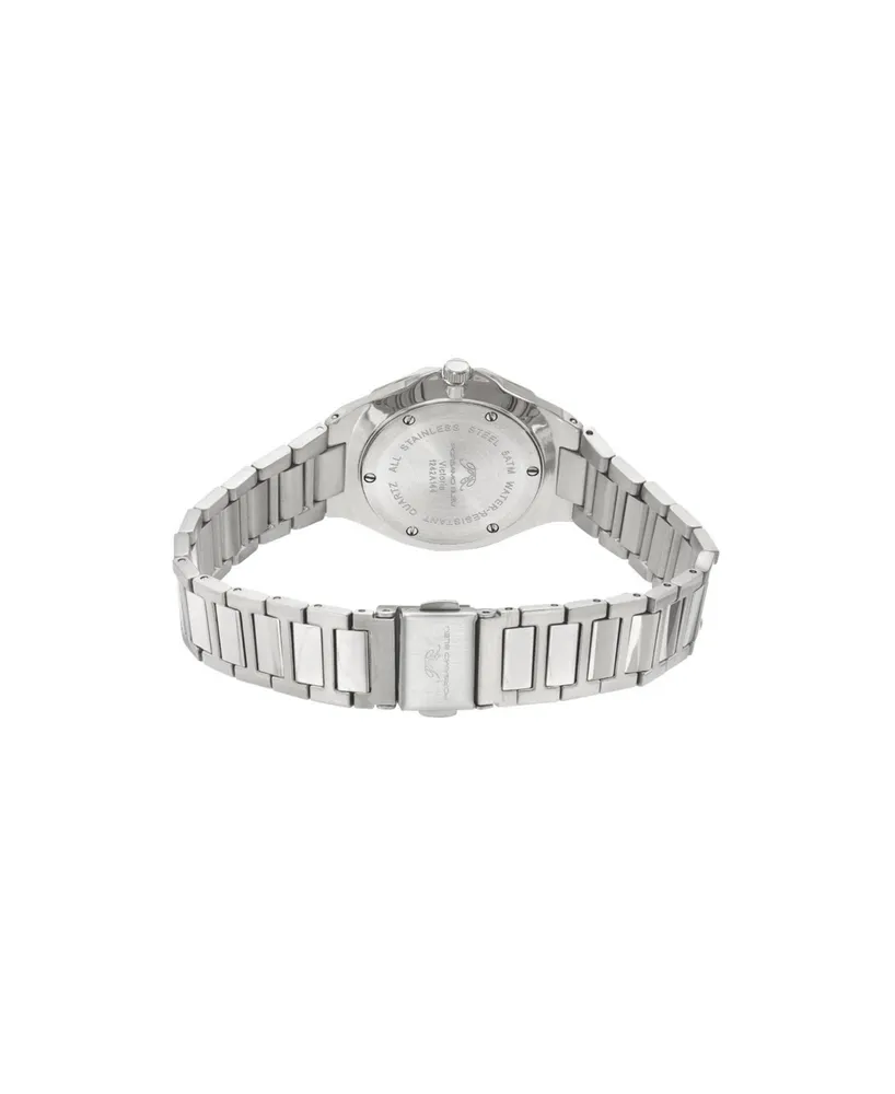 Victoria Stainless Steel Silver Tone & White Women's Watch 1242AVIS