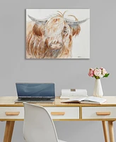 Ink+Ivy Windswept Hand Embellished Highland Bull Canvas Wall Art