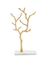 Rosemary Lane Real Marble Tree Jewelry Stand with Rectangular Base
