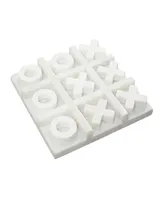 Rosemary Lane Real Marble Tic Tac Toe Game Set, 9" x 9" x 1"