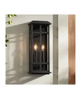 Possini Euro Design Metrix 20" High Farmhouse Rustic Modern Rectangular Outdoor Wall Light Fixture Mount Porch House Exterior Outside 2