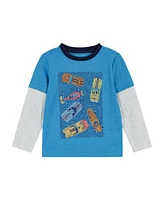 Andy & Evan Toddler Boys Toddler/Child Racecar Long Sleeve Two-Fer Tee Set