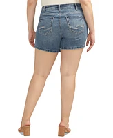 Silver Jeans Co. Trendy Plus Size Elyse Mid-Rise Jean Shorts