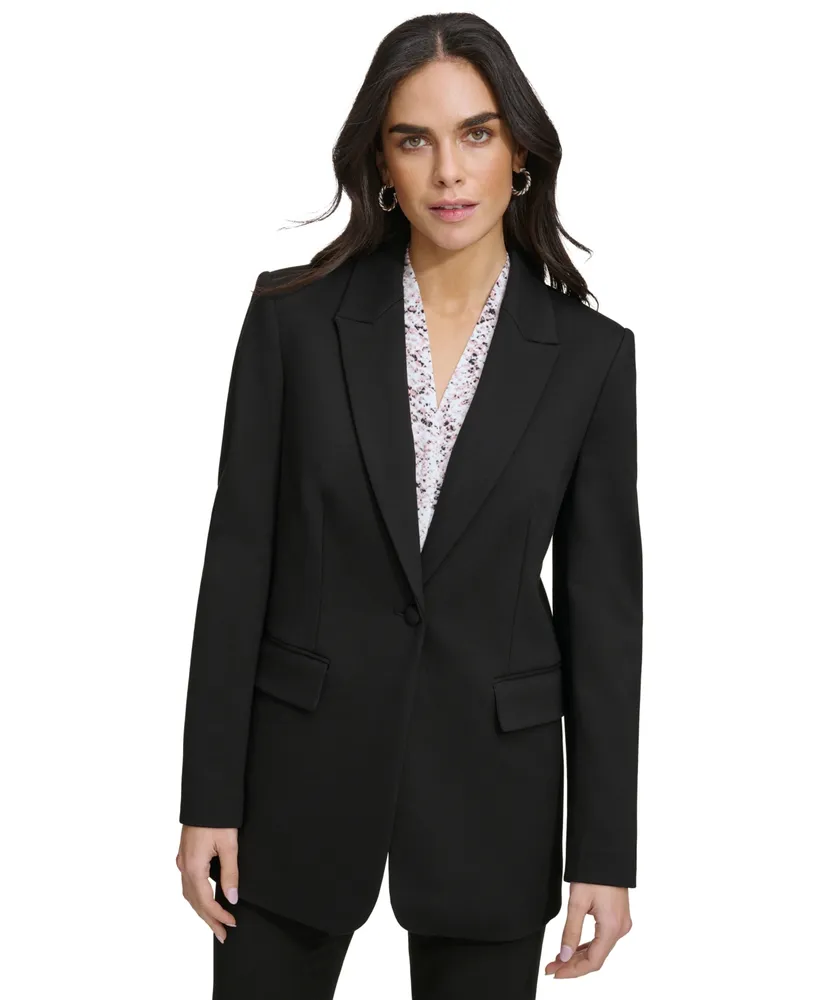 Calvin Klein Women's Peak-Lapel Single-Button Blazer