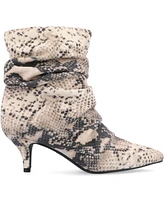 Journee Collection Women's Jo Slouchy Kitten Heel Dress Booties