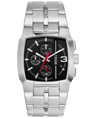 Diesel Men's Cliffhanger Chronograph Silver-Tone Stainless Steel Watch 40mm