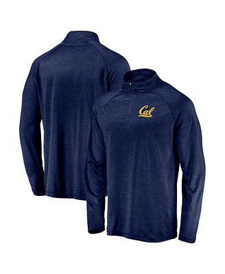 Men's Fanatics Navy Cal Bears Striated Raglan Lightweight Quarter-Zip Top