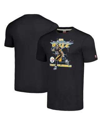 Men's Homage Troy Polamalu Charcoal Pittsburgh Steelers Nfl Blitz Retired Player Tri-Blend T-shirt
