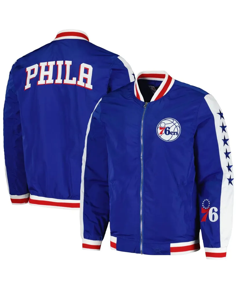 Men's Jh Design Royal Philadelphia 76ers Full-Zip Bomber Jacket