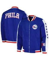 Men's Jh Design Royal Philadelphia 76ers Full-Zip Bomber Jacket
