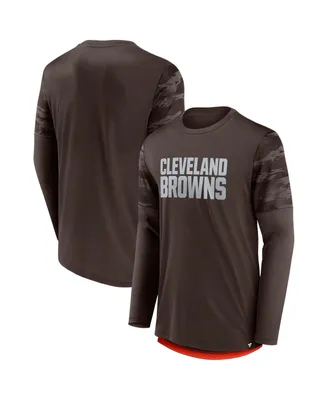 Men's Fanatics Brown, Orange Cleveland Browns Square Off Long Sleeve T-shirt
