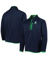 Men's Columbia Navy Notre Dame Fighting Irish Canyon Point Omni-Shield Raglan Half-Zip Pullover Top