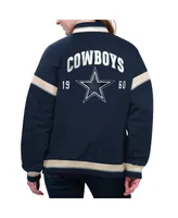 Women's Starter Navy Dallas Cowboys Tournament Full-Snap Varsity Jacket