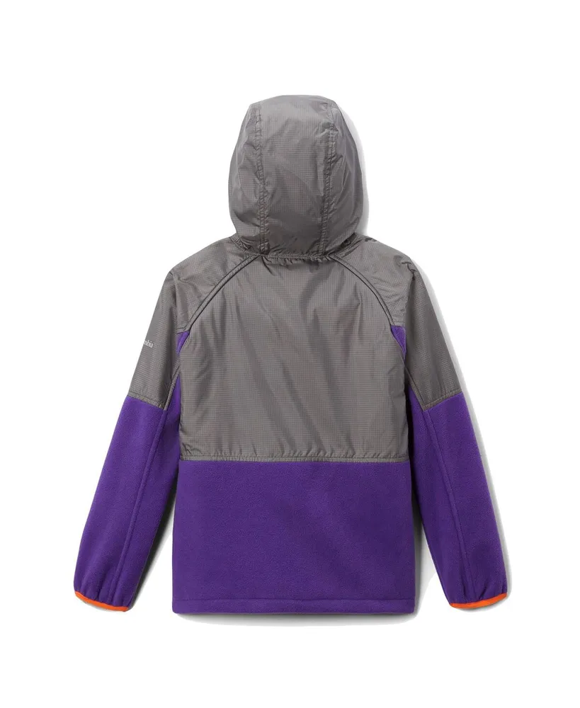 Big Boys Columbia Gray Clemson Tigers Flanker Raglan Full-Zip Hoodie Jacket