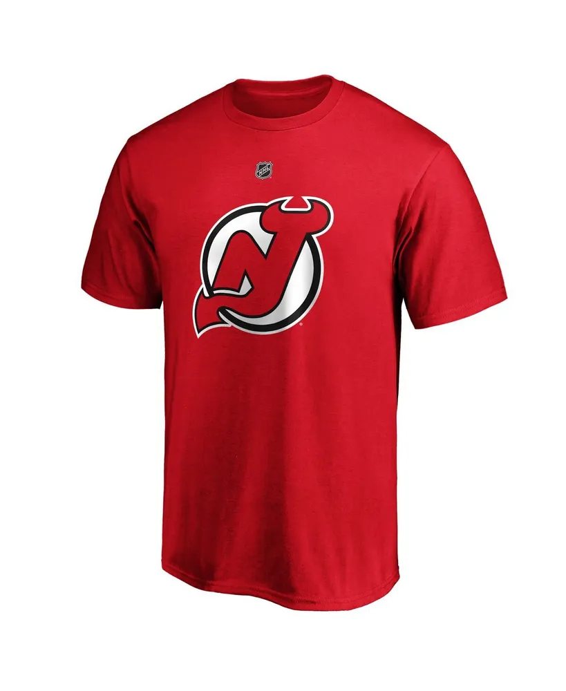 Men's Fanatics Jack Hughes Red New Jersey Devils Big and Tall Name Number T-shirt