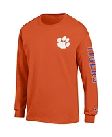 Men's Champion Orange Clemson Tigers Team Stack Long Sleeve T-shirt