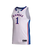 Men's adidas #1 White Kansas Jayhawks Team Swingman Jersey