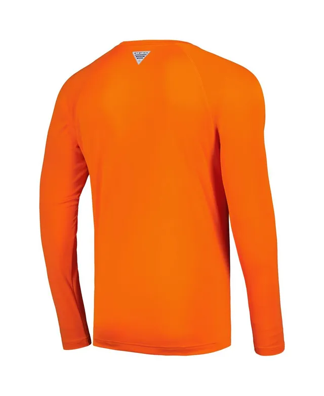 Lids Clemson Tigers Columbia Terminal Shot Omni-Shade Omni-Wick Long Sleeve  T-Shirt - Orange