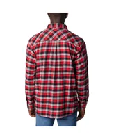 Men's Columbia Red Wisconsin Badgers Flare Gun Flannel Long Sleeve Shirt