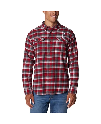 Men's Columbia Crimson Alabama Crimson Tide Flare Gun Flannel Long Sleeve Shirt