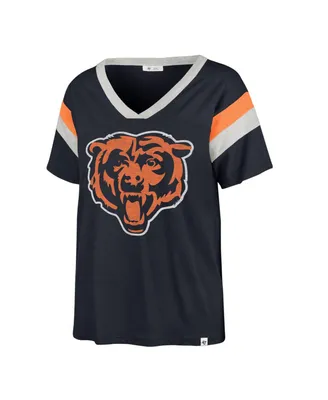 Women's '47 Brand Navy Distressed Chicago Bears Phoenix V-Neck T-shirt