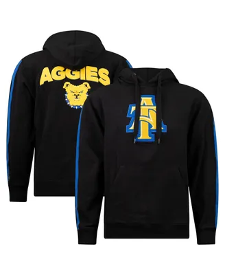 Men's Fisll Black North Carolina A&T Aggies Oversized Stripes Pullover Hoodie