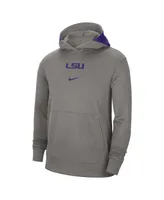 Men's Nike Heather Gray Lsu Tigers Team Basketball Spotlight Performance Pullover Hoodie