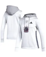 Women's adidas White New York Rangers Refresh Skate Lace Aeroready Pullover Hoodie