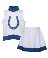 Big Girls White Indianapolis Colts Junior Camp Cheer Dress