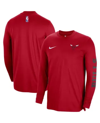 Men's and Women's Nike Red Chicago Bulls 2023/24 Authentic Pregame Long Sleeve Shooting Shirt