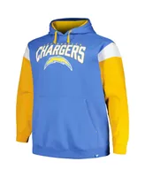 Men's Profile Powder Blue Los Angeles Chargers Big and Tall Trench Battle Pullover Hoodie
