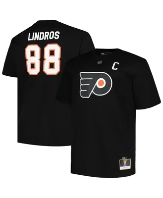 Men's Profile Eric Lindros Black Philadelphia Flyers Big and Tall Captain Patch Name Number T-shirt