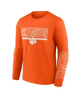 Men's Profile Orange Clemson Tigers Big and Tall Two-Hit Graphic Long Sleeve T-shirt