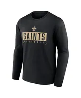 Men's Fanatics Black New Orleans Saints Big and Tall Wordmark Long Sleeve T-shirt