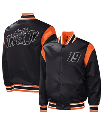 Men's Starter Black Martin Truex Jr Force Play Full-Snap Varsity Jacket