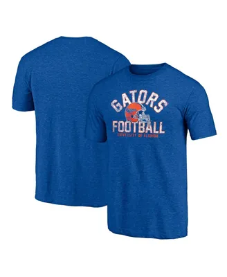 Men's Champion Royal Distressed Florida Gators Big and Tall Football Helmet T-shirt