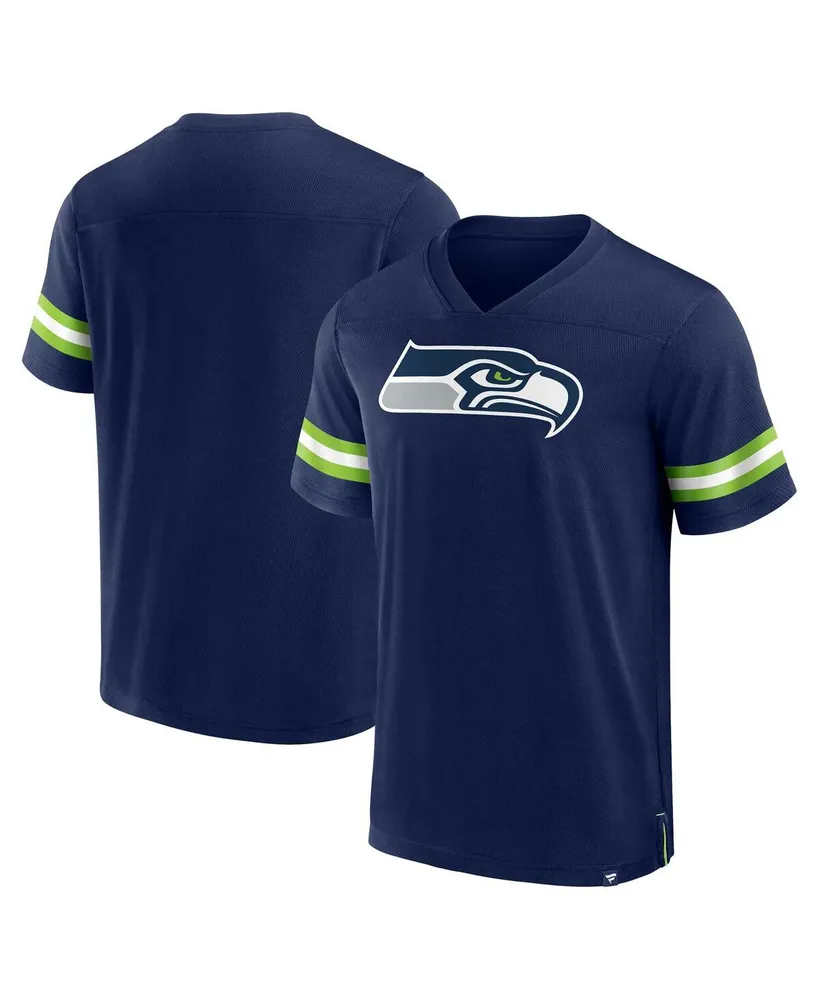 Men's Fanatics College Navy Seattle Seahawks Jersey Tackle V-Neck T-shirt