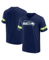 Men's Fanatics College Navy Seattle Seahawks Jersey Tackle V-Neck T-shirt