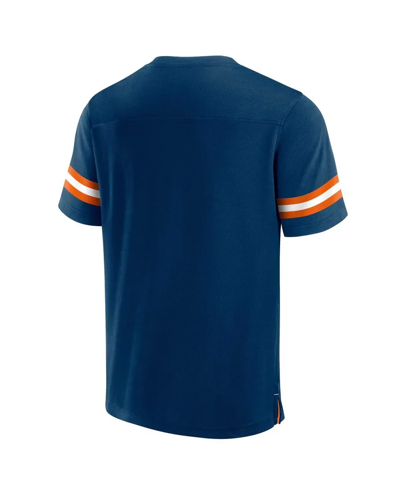 Men's Fanatics Navy Chicago Bears Jersey Tackle V-Neck T-shirt