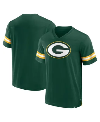 Men's Fanatics Green Bay Packers Jersey Tackle V-Neck T-shirt