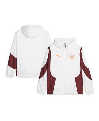 Men's Puma White Manchester City 2023/24 Pre-Match Anthem Full-Zip Hoodie Jacket