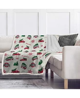 Pegasus Home Fashions Ohio State Buckeyes Holiday Truck Repeat 50" x 60" Sherpa Flannel Fleece Blanket